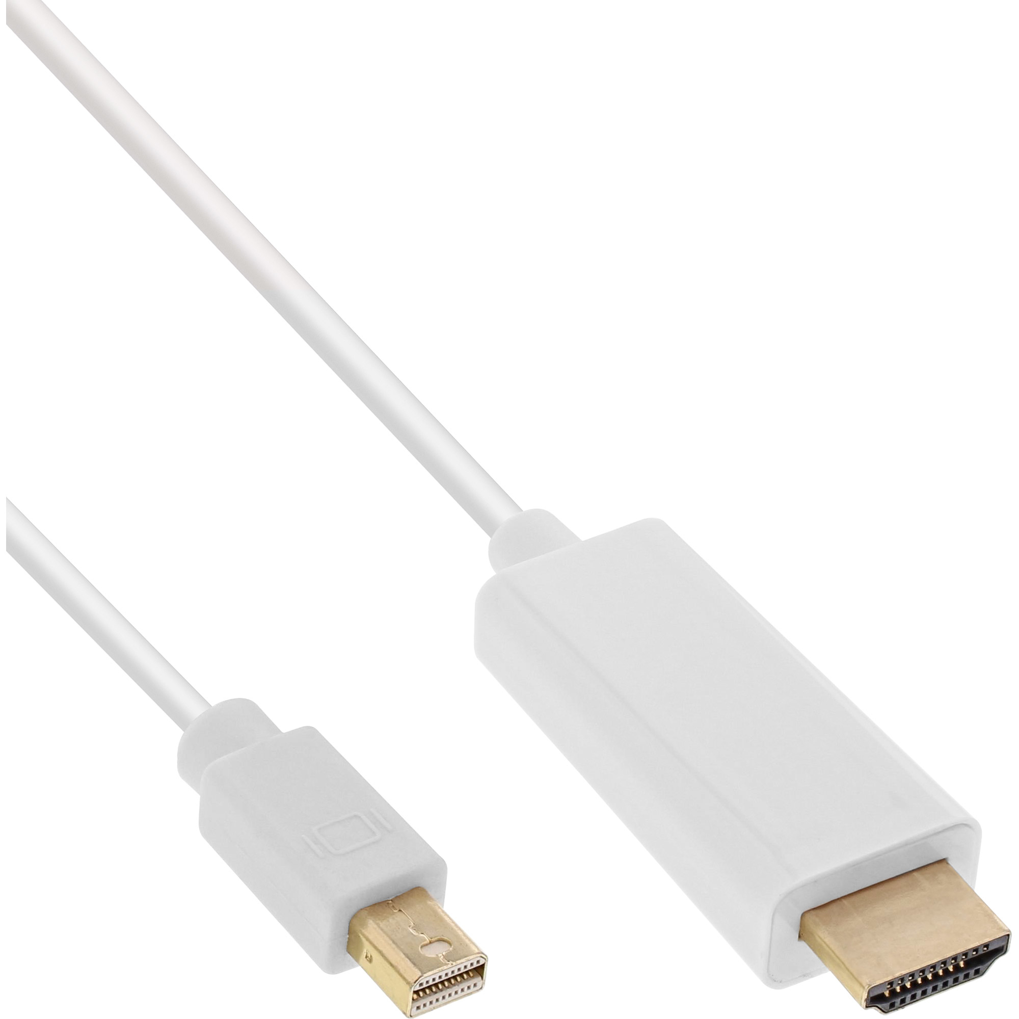 InLine Mini DisplayPort zu HDMI Konverter Kabel - weiß - 1,5m - 4K2K - mit Audio