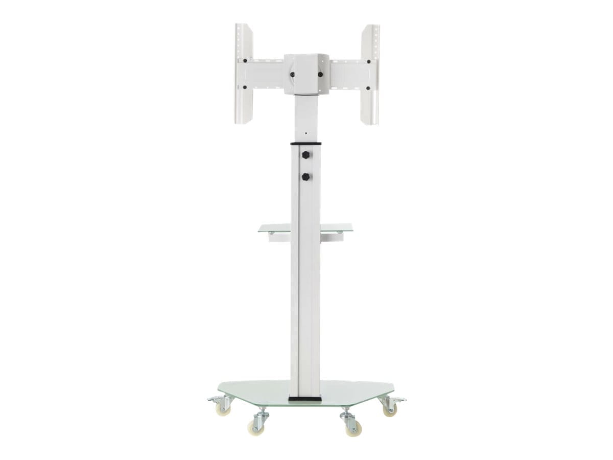 Tripp Eaton Tripp Lite Series Premier Rolling TV Cart for 37" to 70" Displays, Frosted Glass Base and Shelf, Locking Casters, White - Wagen - fest - für Monitor / HDTV - Aluminium, Stahl - weiß - Bildschirmgröße: 93.98-177.8 cm (37"-70")