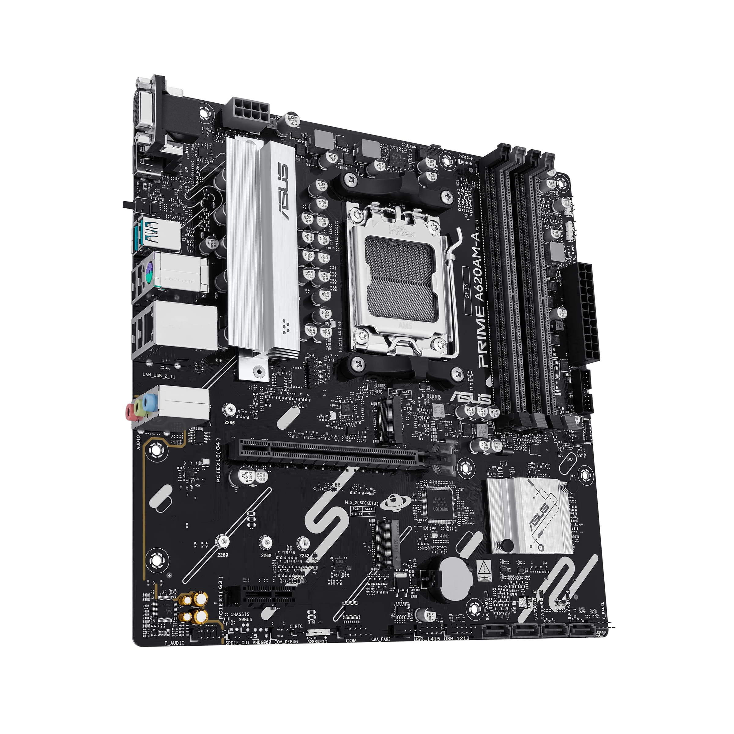 ASUS PRIME A620AM-A-CSM - Motherboard - micro ATX - Socket AM5 - AMD A620A Chipsatz - USB-C 3.2 Gen 1, USB 3.2 Gen 1, USB 3.2 Gen 2 - Gigabit LAN - Onboard-Grafik (CPU erforderlich)