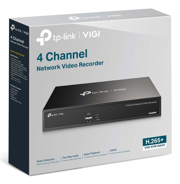 TP-LINK VIGI NVR1004H V1 - NVR - 4 Kanäle - netzwerkfähig