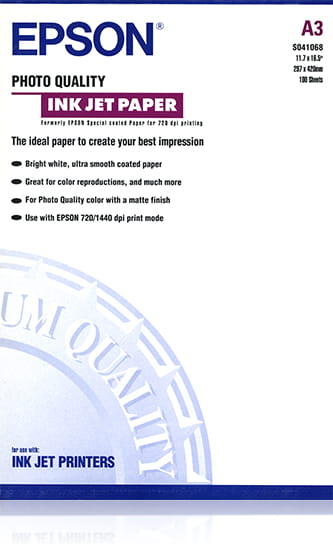 Epson Photo Quality Ink Jet Paper - Matt - A3 (297 x 420 mm)