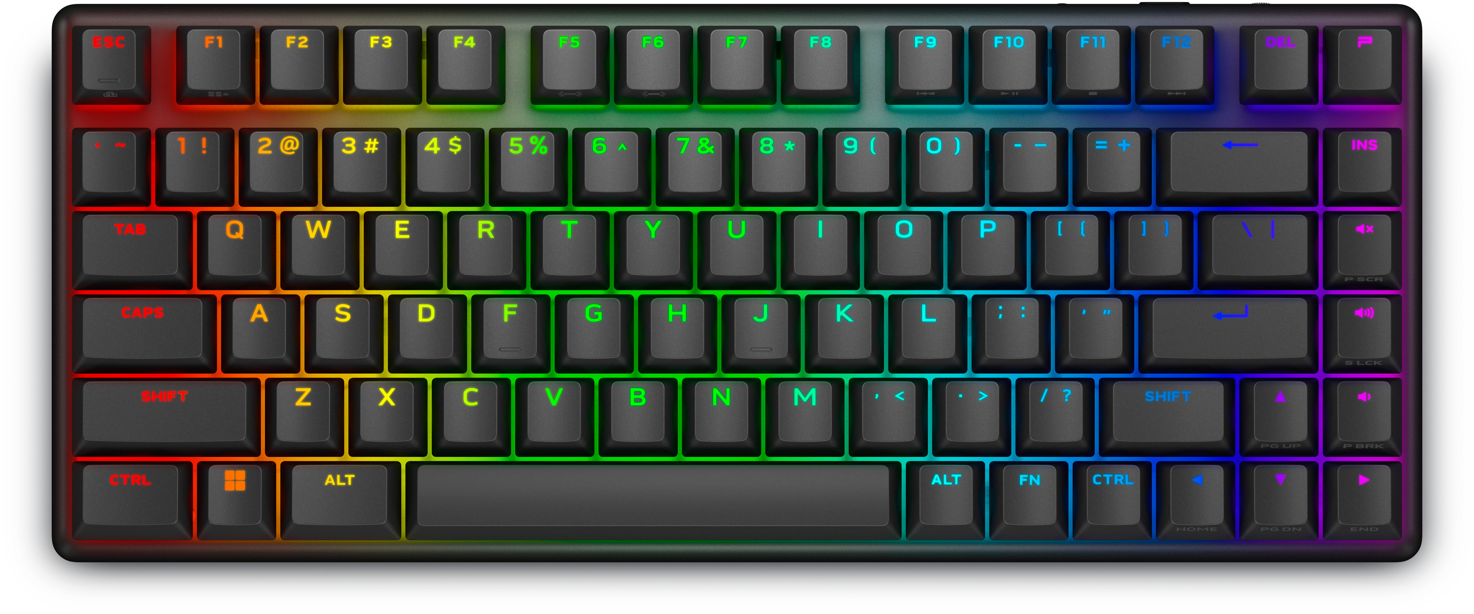 Dell Alienware Pro Wireless Gaming Keyboard - Tastatur - 75% - compact TKL - AlienFX Per-Key RGB / 16,8 Millionen Farben - kabellos - 2.4 GHz, Bluetooth 5.1, USB - QWERTY - USA - Tastenschalter: Alienware lineare mechanische Switches (Hotswap-fähig)