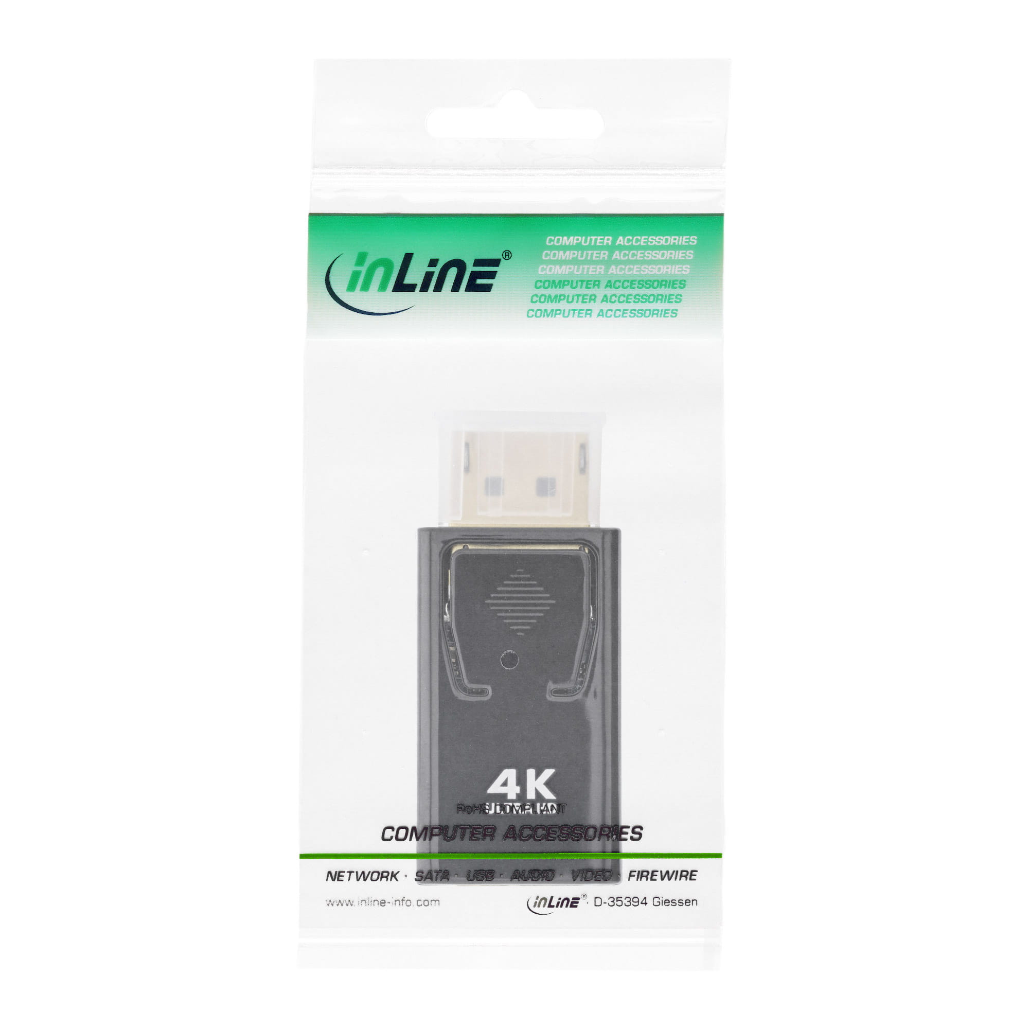 InLine Konverter DisplayPort Stecker auf HDMI Buchse - 4K/60Hz - mit Audio