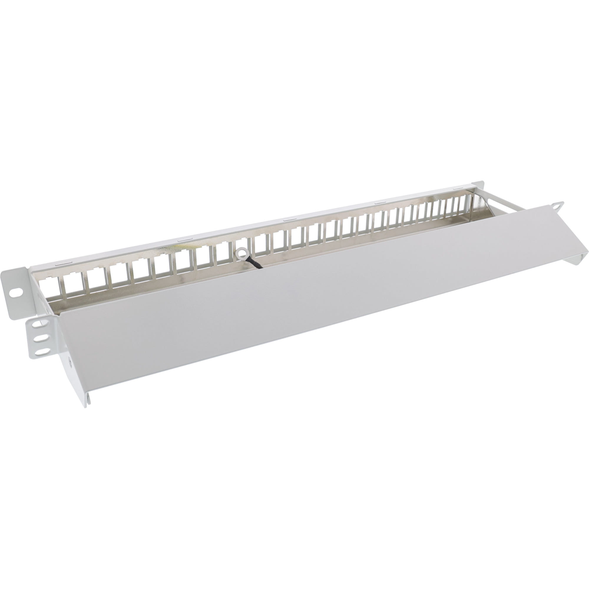 InLine Patchfeld 24-fach - Keystone Leerblech Patchpanel mit Auszug - 19" - 1HE