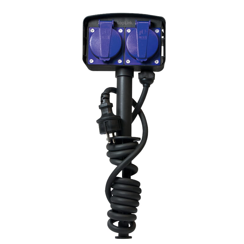 LogiLink Steckdosenleiste - Wechselstrom 250 V - 3500 Watt - Eingabe, Eingang CEE 7/4 - Ausgangsanschlüsse: 2 (power CEE 7/3)