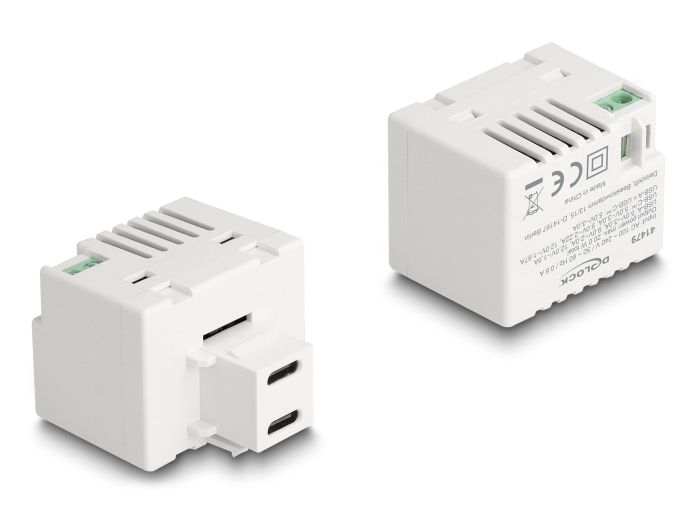 Delock Netzteil - 20 Watt - 3 A - PD - 2 Ausgabeanschlussstellen (USB-C)