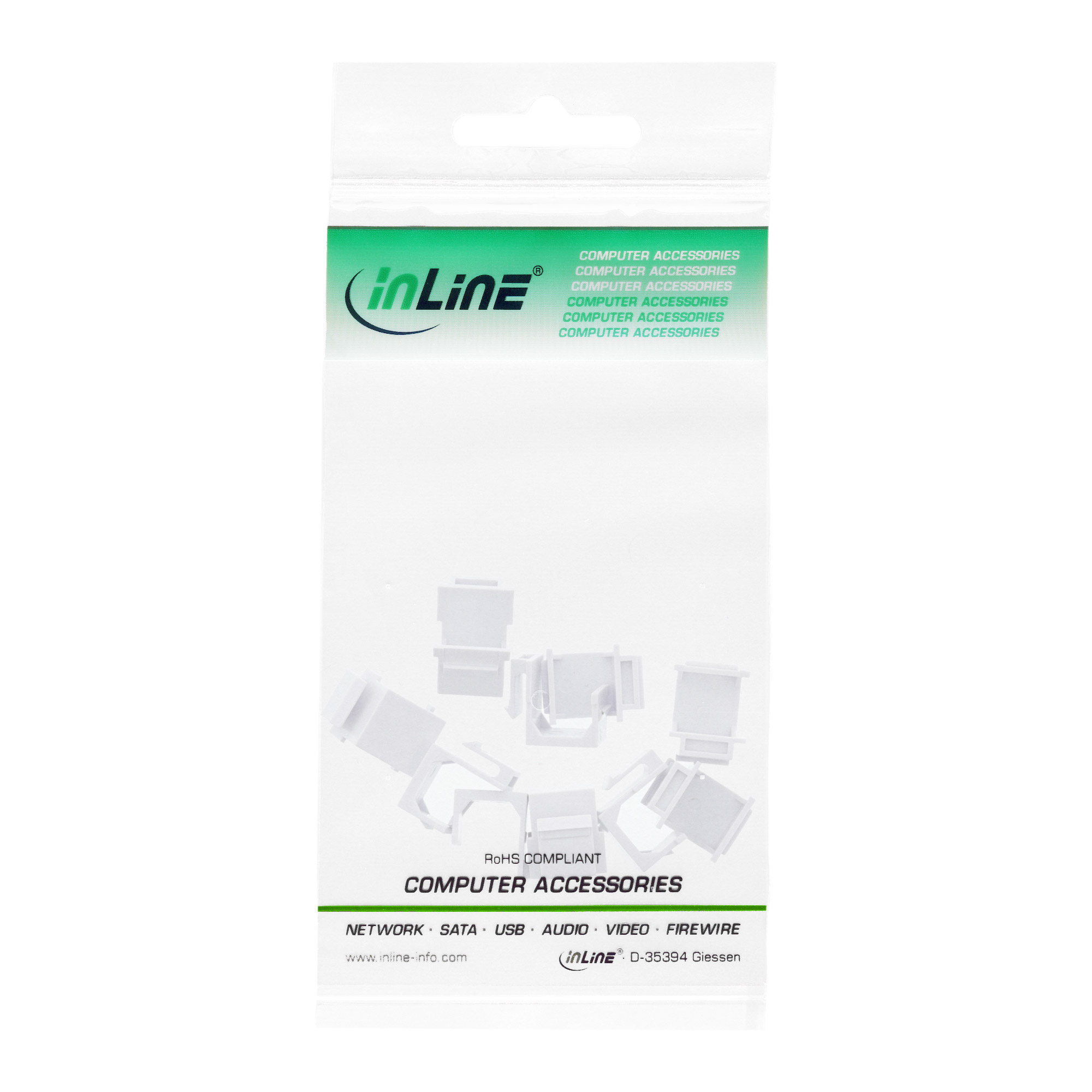 InLine Keystone SNAP-In Blindabdeckung für Modul Steckplatz - weiß 10er Pack