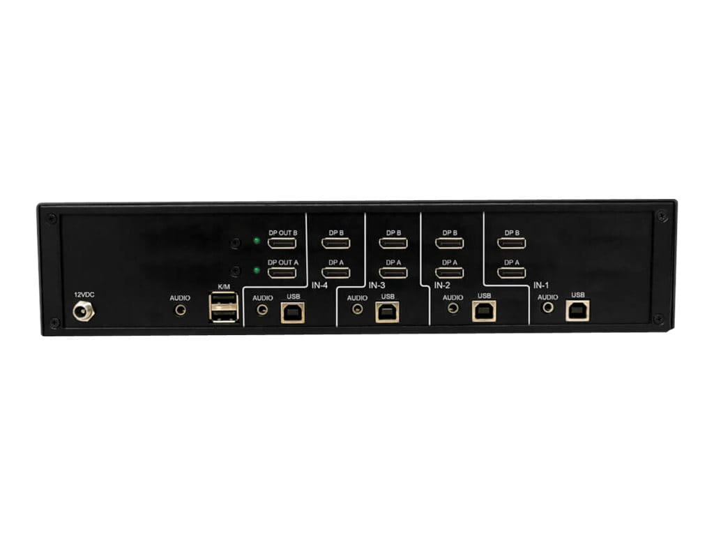 Tripp Secure KVM Switch, 4-Port, Dual Head, DisplayPort to DisplayPort, 4K, NIAP PP4.0, Audio, TAA