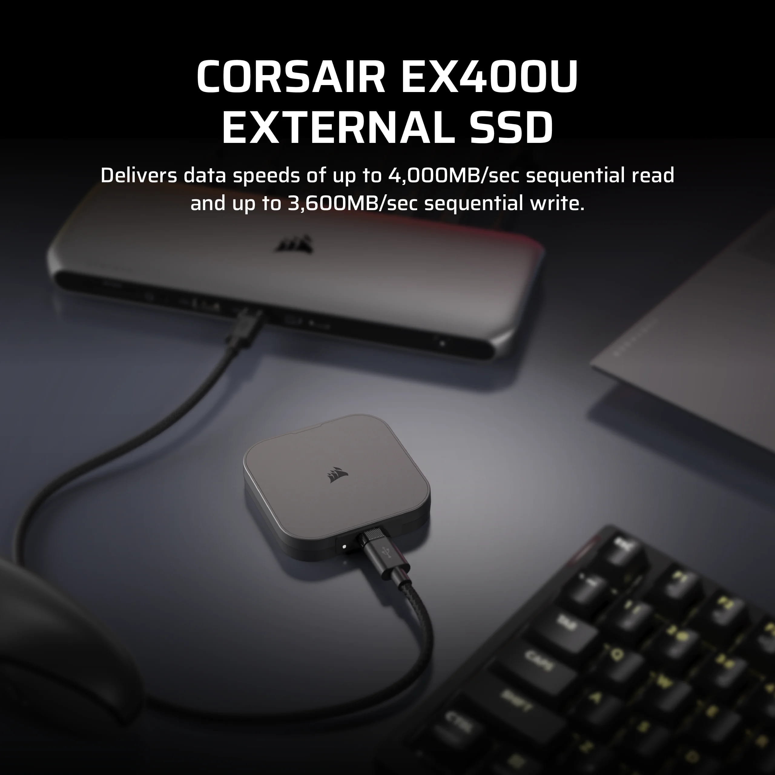 Corsair EX400U - SSD - 1 TB - extern (tragbar) - USB4 (USB-C Steckverbinder)