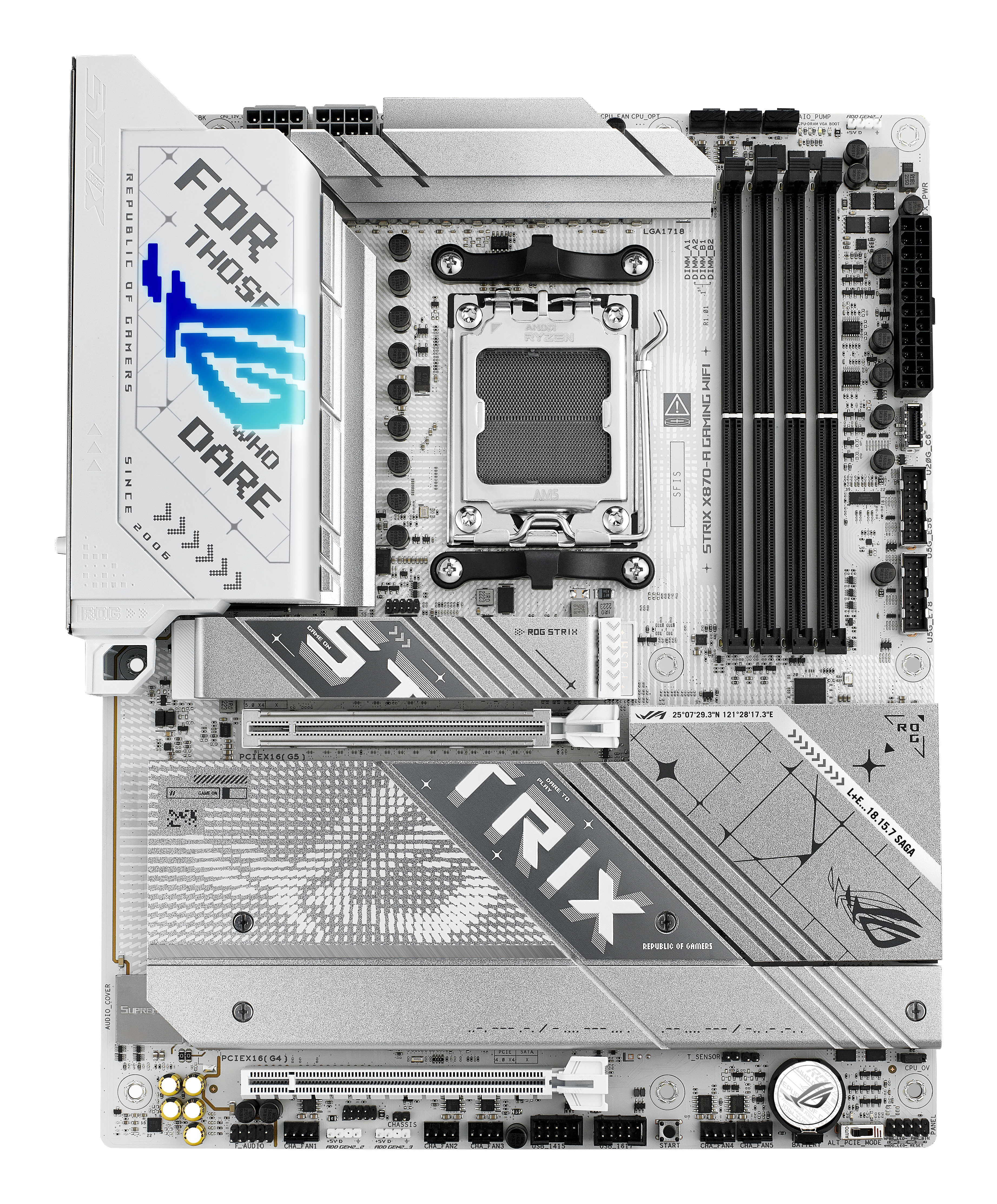 ASUS ROG STRIX X870-A GAMING WIFI - Motherboard - ATX - Socket AM5 - AMD X870 Chipsatz - USB4, USB 3.2 Gen 2, USB-C 3.2 Gen2, USB 3.2 Gen 1, USB-C 3.2 Gen 2x2 - Wi-Fi 7, 2.5 Gigabit LAN, Bluetooth - Onboard-Grafik (CPU erforderlich)