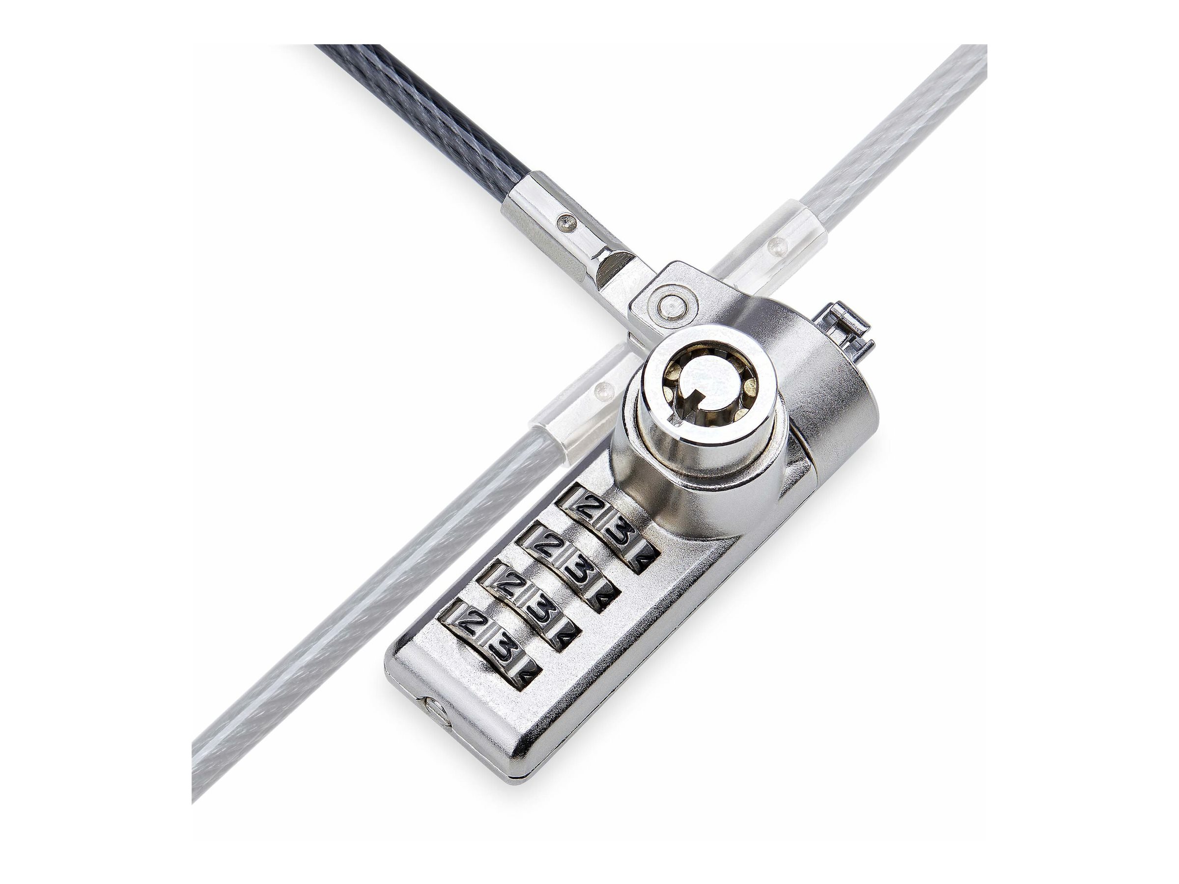 StarTech.com 10-Pack Doppelzugriff Laptopschloss, 2m Kabelschloss, K-Slot - Sicherheitskabelschloss - schwarz & silber - 2 m (Packung mit 10)