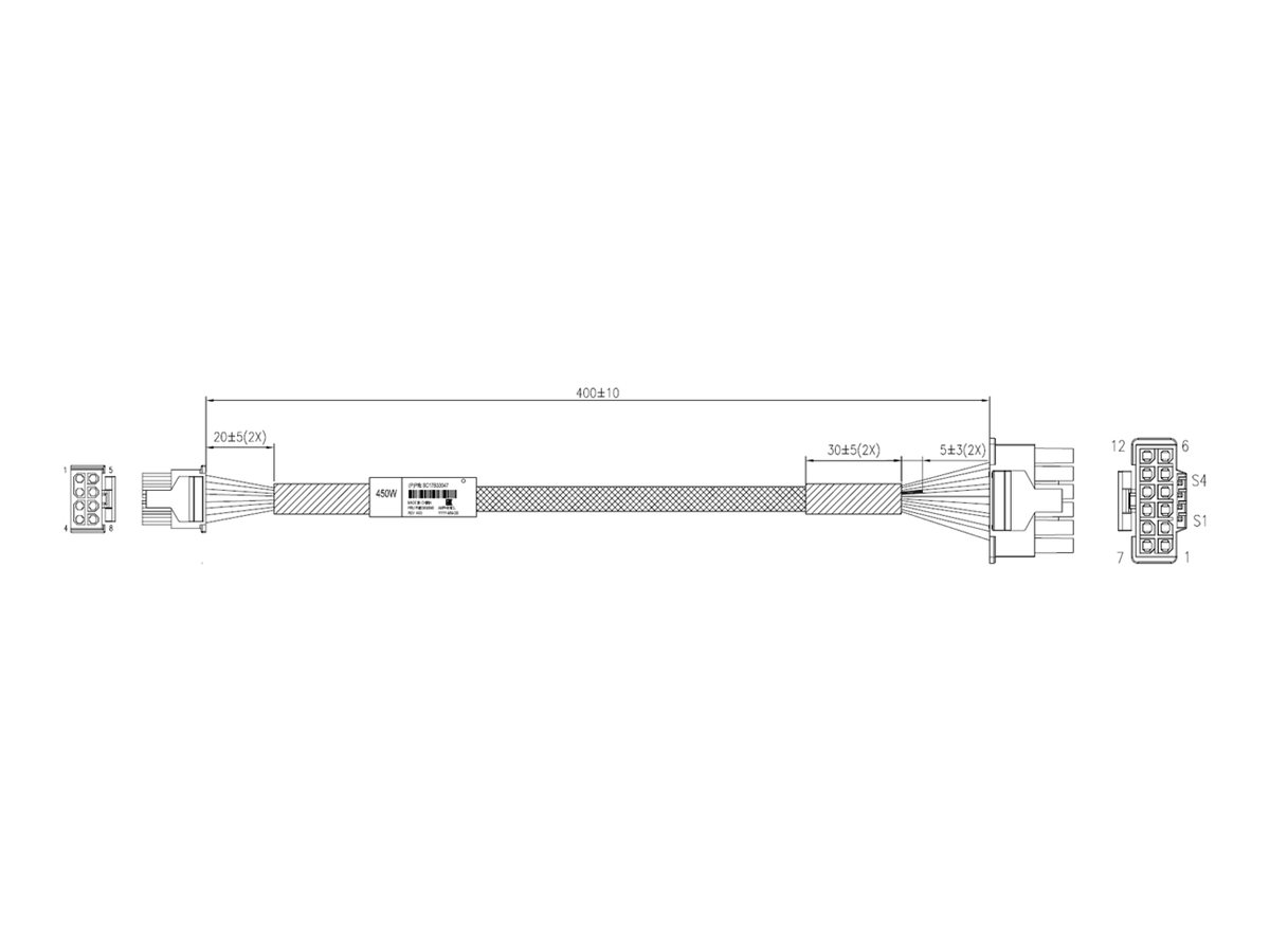 Lenovo Stromkabel - 12VHPWR (W) zu 8-poliger PCIe Power (W)