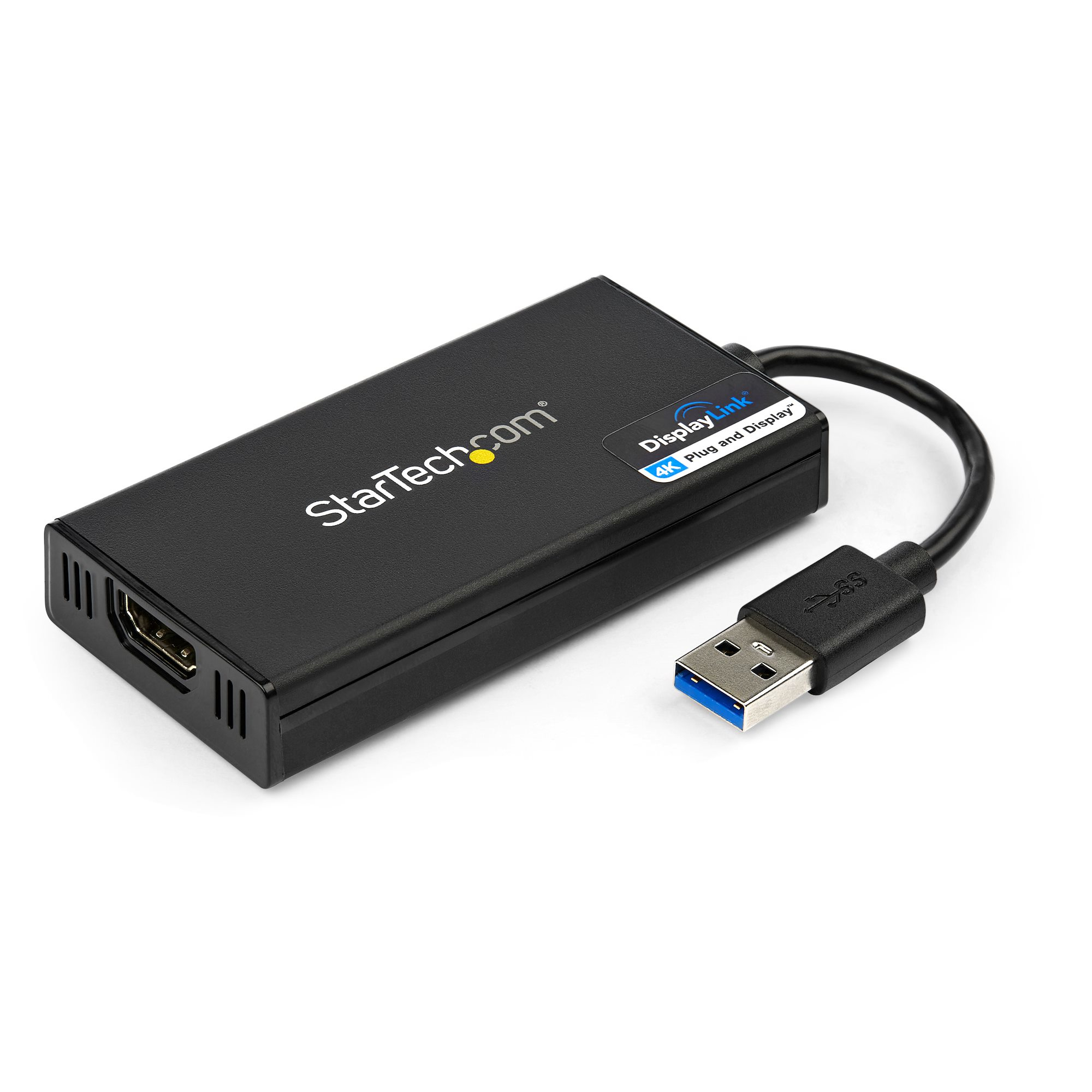 StarTech.com USB 3.0 to HDMI Adapter, 4K 30Hz Ultra HD, DisplayLink Certified, USB Type-A to HDMI Display Adapter Converter for Monitor, External Video & Graphics Card, Mac & Windows - USB to HDMI Adapter (USB32HD4K)