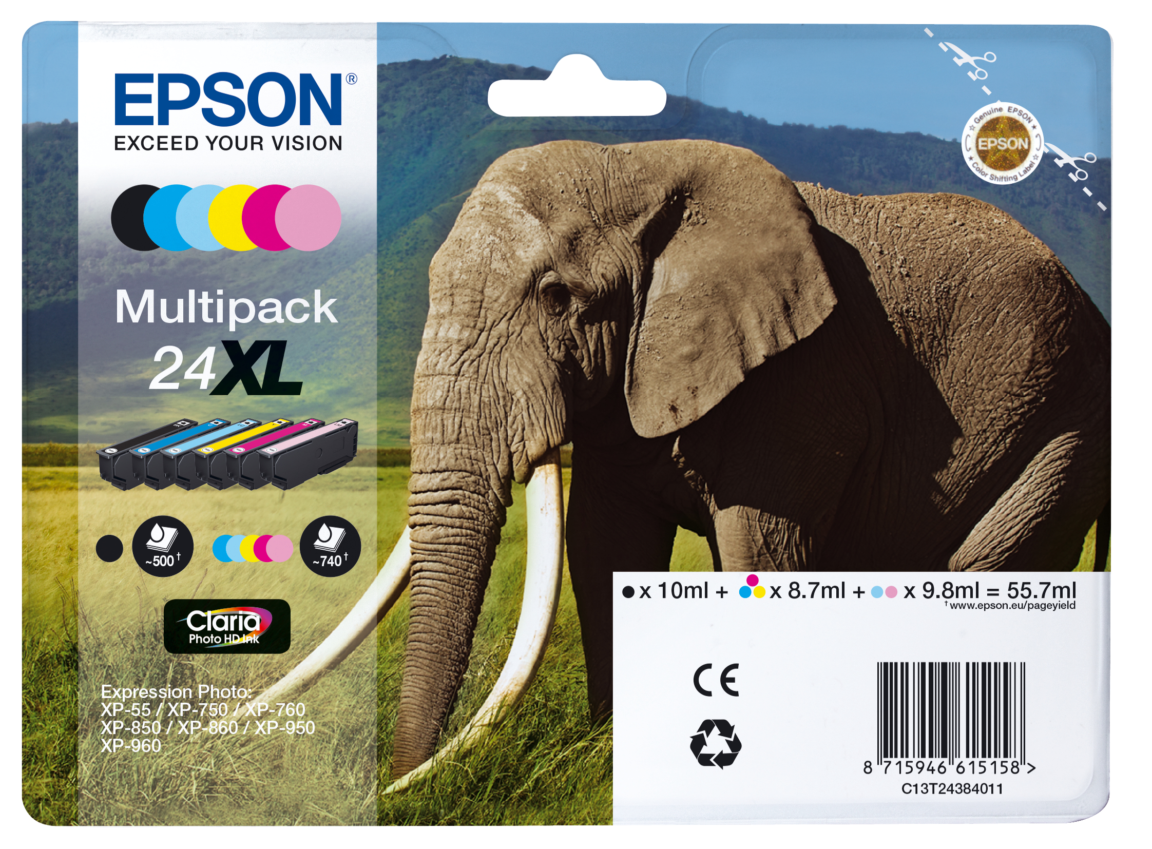 Epson 24XL Multipack - 6er-Pack - 55.7 ml - XL