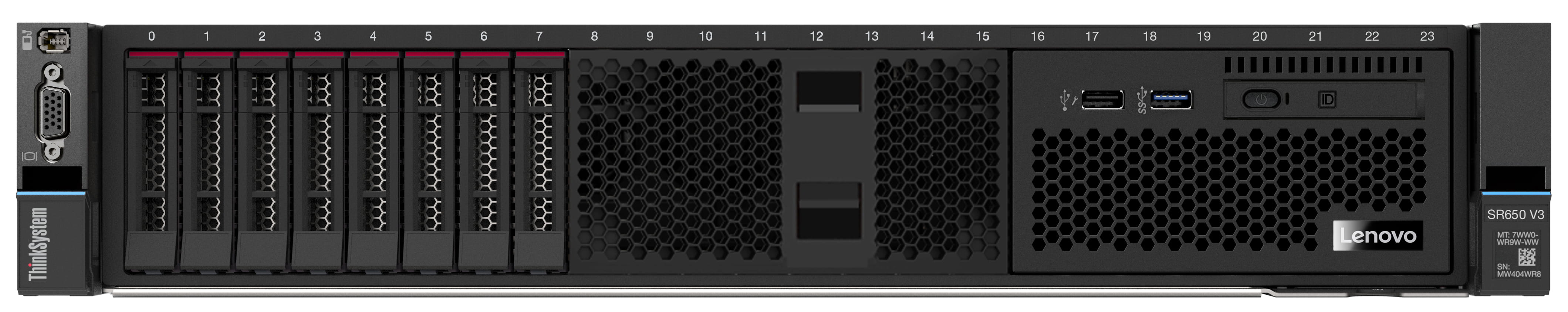 Lenovo ThinkSystem SR650 V3 7D76 - 2U - zweiweg - 1 x Xeon Silver 4410Y / 2 GHz - RAM 64 GB - SAS - Hot-Swap 6.4 cm (2.5")