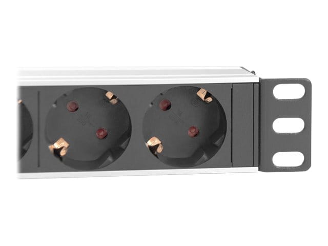DIGITUS 10" Steckdosenleiste mit Aluminiumprofil, 4-fach Schutzkontaktsteckdose