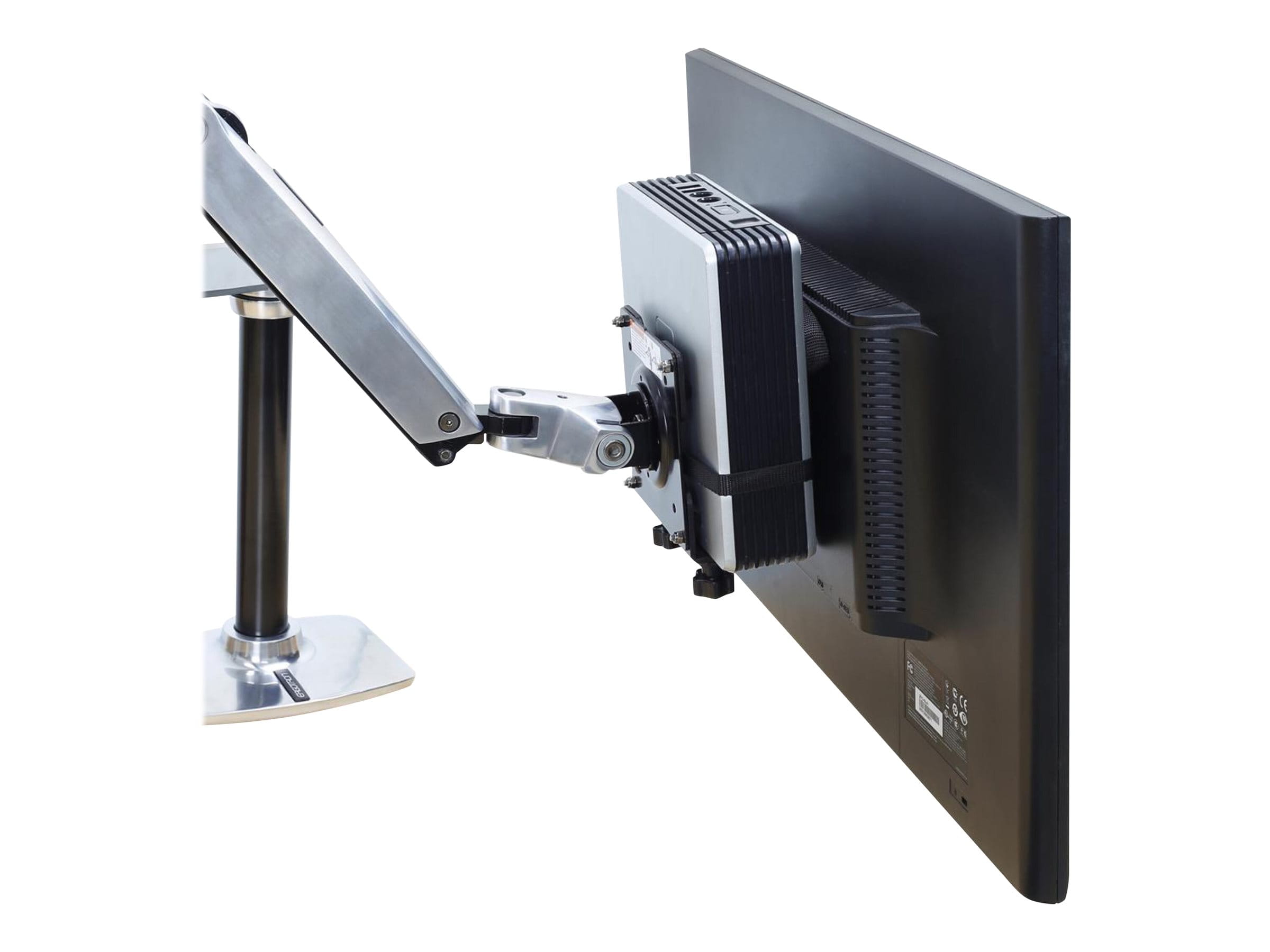 Ergotron Mini-PC-Halterung - unter Tisch montierbar, Pfosten montierbar, an Wandschiene montierbar, VESA-Halterung montierter Ergotron Mini-PC-Halterung - unter Tisch montierbar, Pfosten montierbar, an Wandschiene montierbar, VESA-Halterung montierter