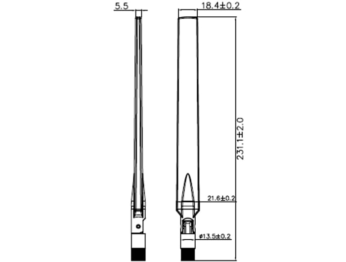 Delock Antenne - Wi-Fi - 7 dBi (für 5 GHz), 4 dBi (für 2,4 GHz)