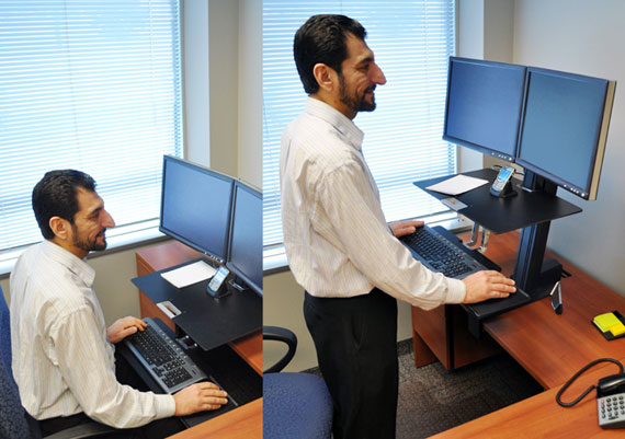 Ergotron WorkFit-S Dual Workstation - Stehender Tischwandler