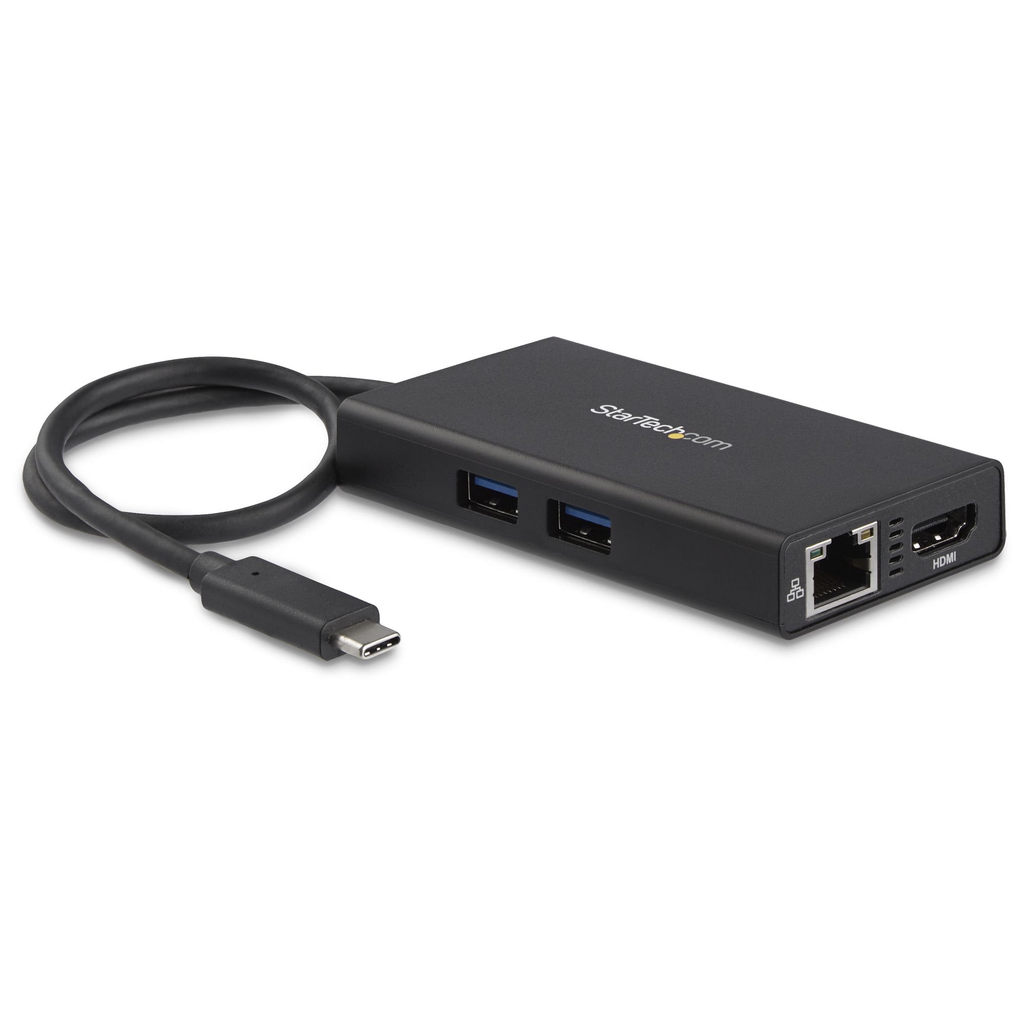 StarTech.com USB-C Multiport Adapter - USB-C Tragbare Docking station mit 4k HDMI - 60W Power Delivery Pass-Through, GbE, 2x USB-A 3.0 Hub - Tragbares Mini USB Typ-C Dock für Laptop (DKT30CHPD)