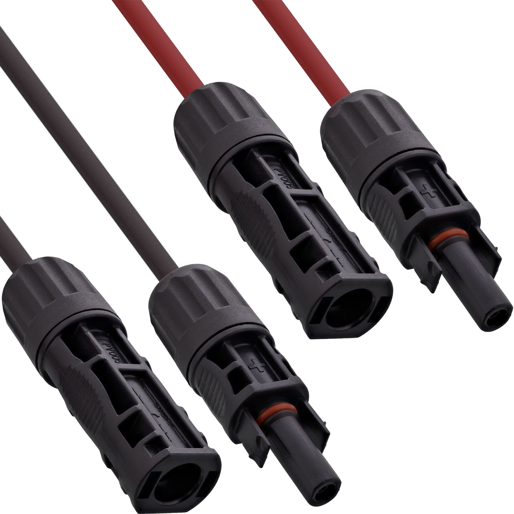 InLine Solarkabel Verlängerungs-Set inkl. Solarstecker 4mm² schwarz/rot 0,5m