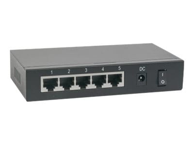 Intellinet PoE-Powered 5-Port Gigabit Switch with PoE Passthrough, 4 x PSE PoE ports, 1 x PD PoE port, IEEE 802.3at/af Power-over-Ethernet (PoE+/PoE)