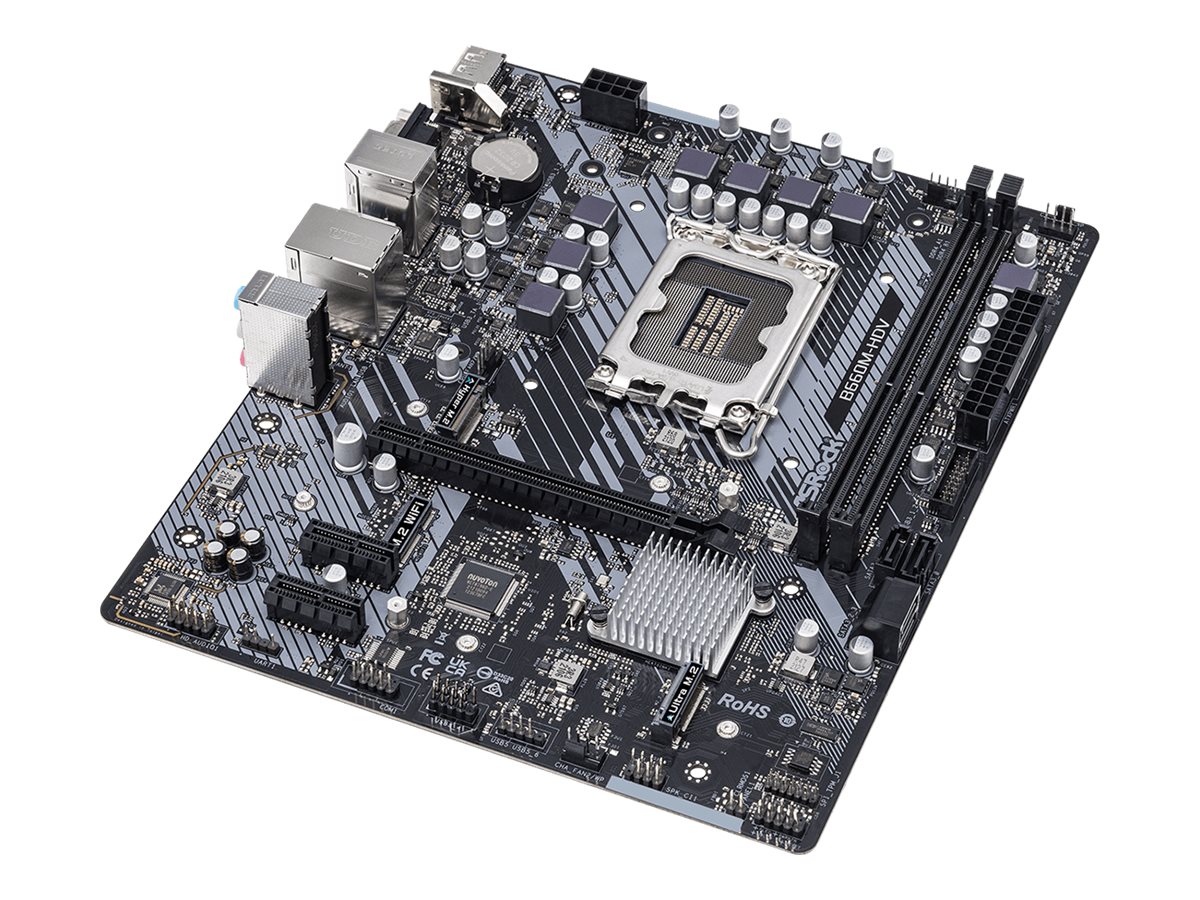 ASRock B660M-HDV - Motherboard - micro ATX - LGA1700 Sockel - B660 Chipsatz - USB 3.2 Gen 1, USB-C Gen1 - Gigabit LAN - Onboard-Grafik (CPU erforderlich)