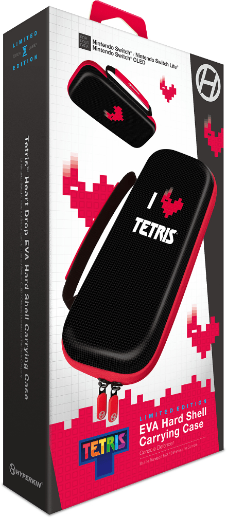 Hyperkin M07541-TEHD, Hartschalenkoffer, Schwarz, Rot, EVA (Äthylen-Vinylazetat), Nintendo Switch, Stoßfest, Tropfsicher, Kratzresistent, Tetris