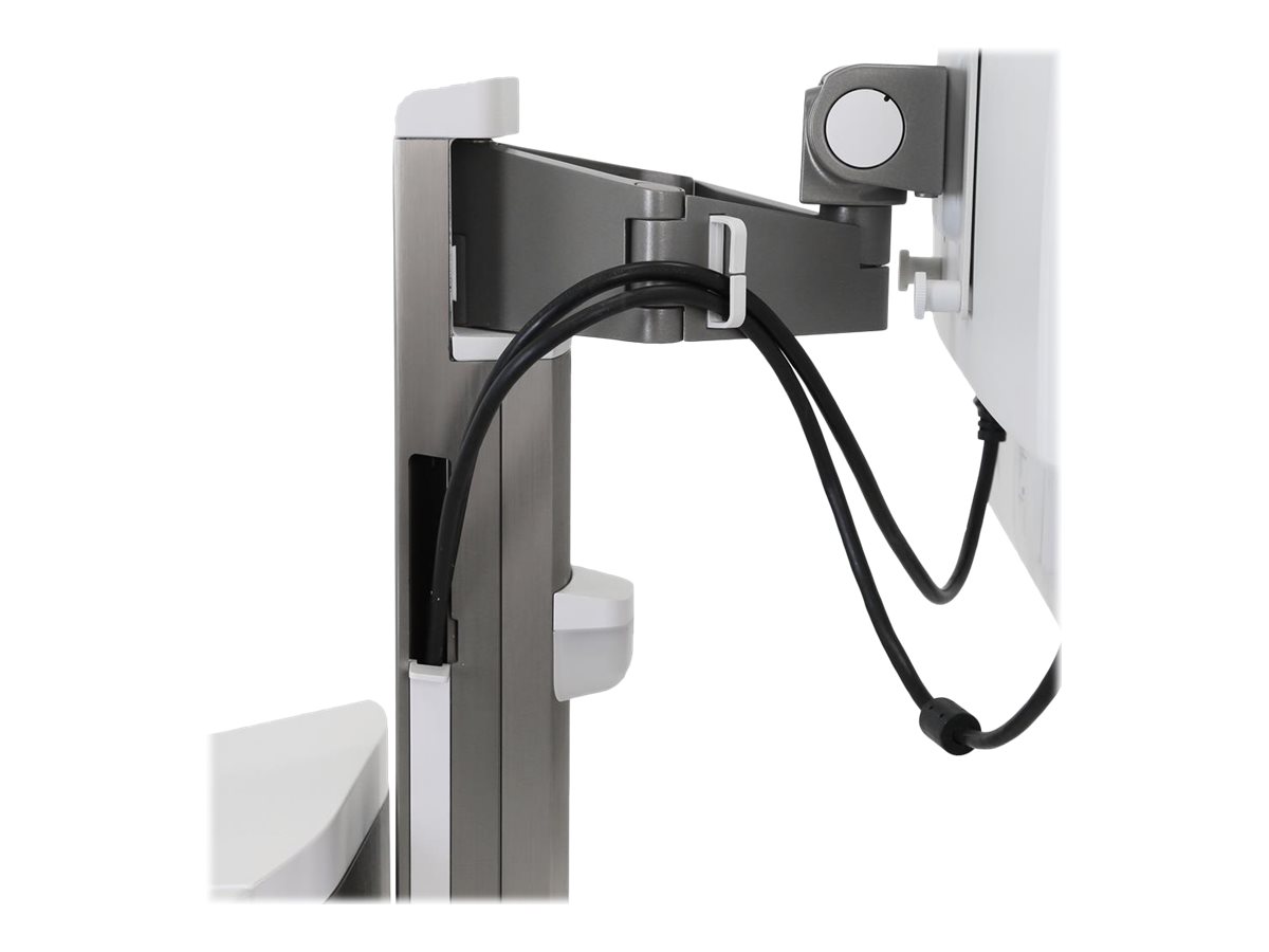 Ergotron CareFit Pro - Wagen - Electric Lift - für LCD-Display / PC-Ausrüstung - verriegelbar - medizinisch - weiß, Warm Gray - Bildschirmgröße: bis zu 68,6 cm (bis zu 27 Zoll)