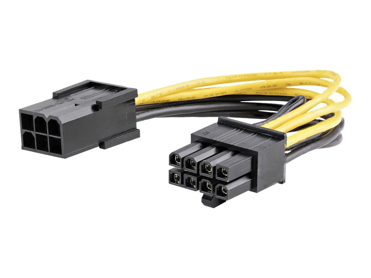 StarTech.com PCI Express 6 Pin auf 8 Pin Adapterkabel - Schwarz - Netzteil - 6-poliges PCIe Power (W)