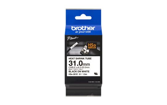 Brother HSe-261E - Schwarz auf Weiß - Rolle (3,1 cm x 1,5 m)
