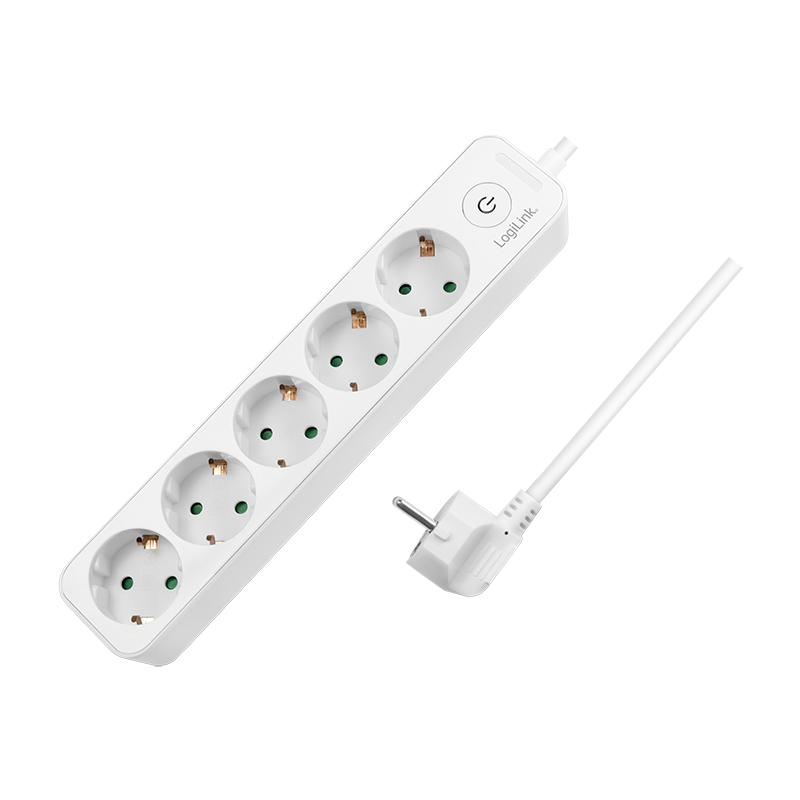 LogiLink Steckdosenleiste - Wechselstrom 250 V - 3680 Watt - Eingabe, Eingang Stromversorgung - Ausgangsanschlüsse: 5 (5 x Stecker CEE 7/3)