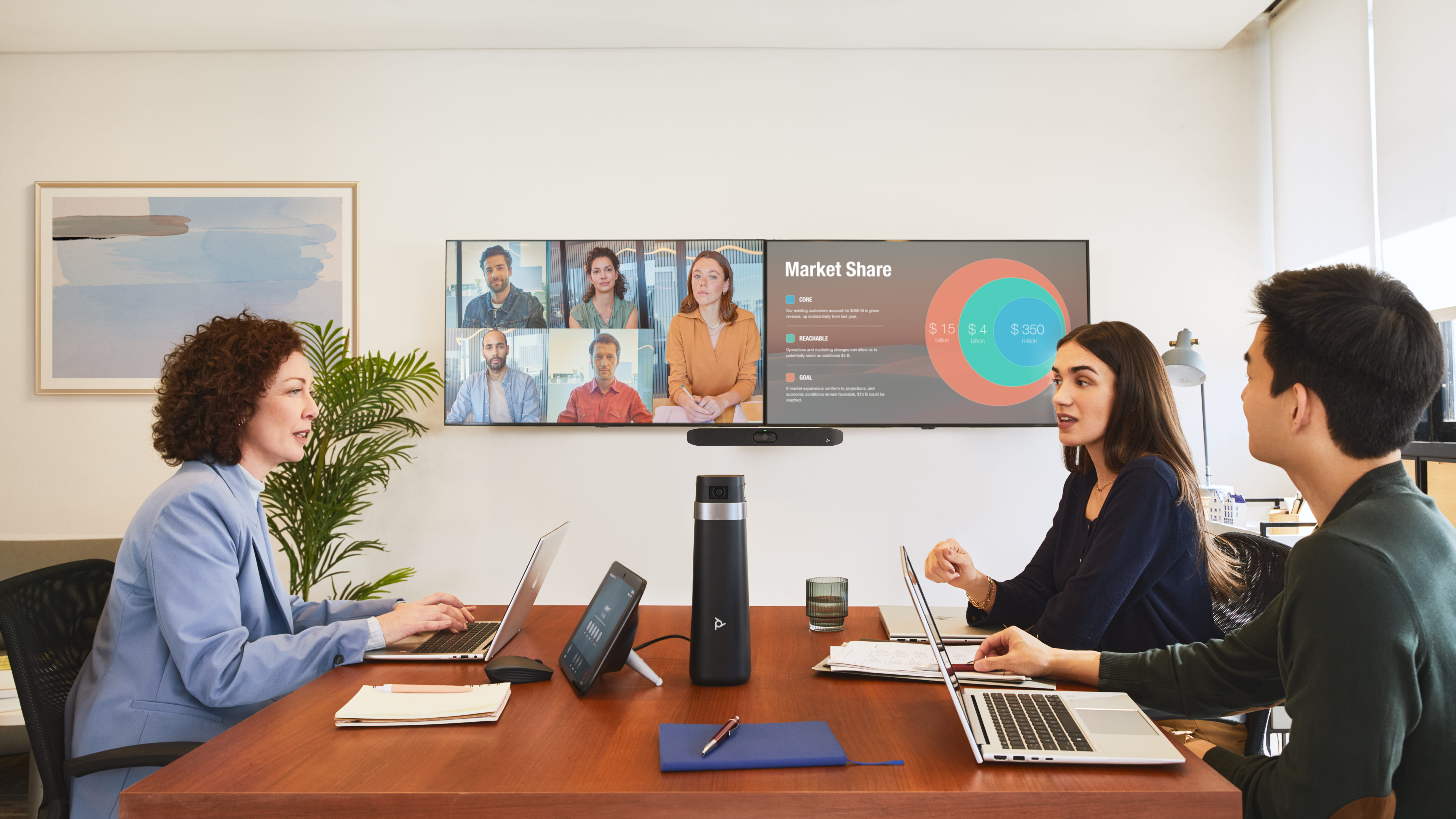HP Poly A3SV5AA#KIT, Videozusammenarbeit, 20 MP, 4K Ultra HD, 30 fps, 5x, Schwarz