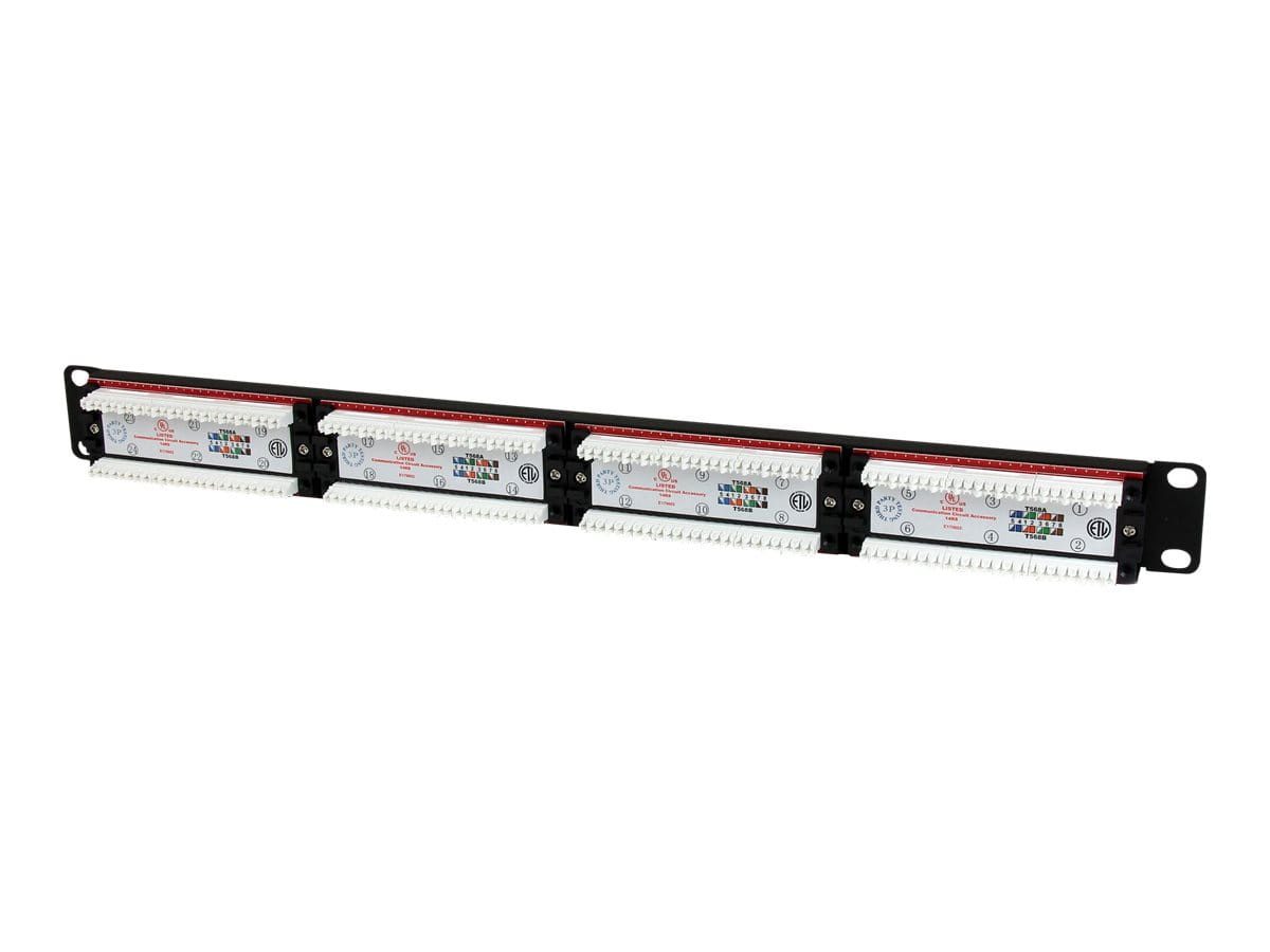StarTech.com 24 Port 1U Rackmount Cat 6 110 Patch Panel - 24 port Network Patch Panel - RJ45 Ethernet 110 type Rack Mount Patch Panel 1U (C6PANEL24)