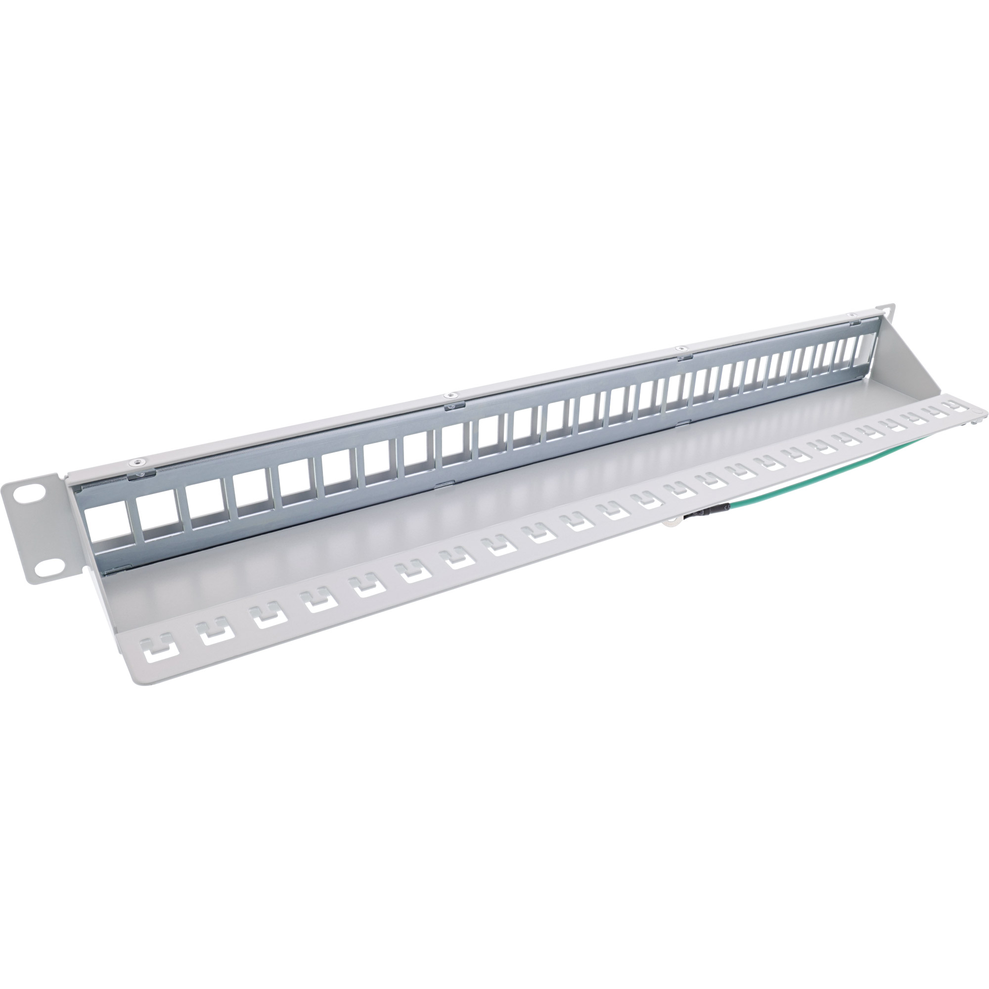 InLine Patchfeld 24-fach - Keystone Leerblech Patchpanel - 19" - 1HE - lichtgrau