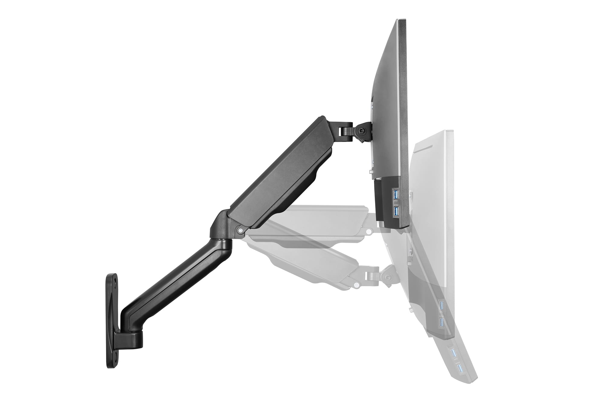 DIGITUS Universelle Monitor-Wandhalterung mit Gasdruckfeder und Schwenkarm