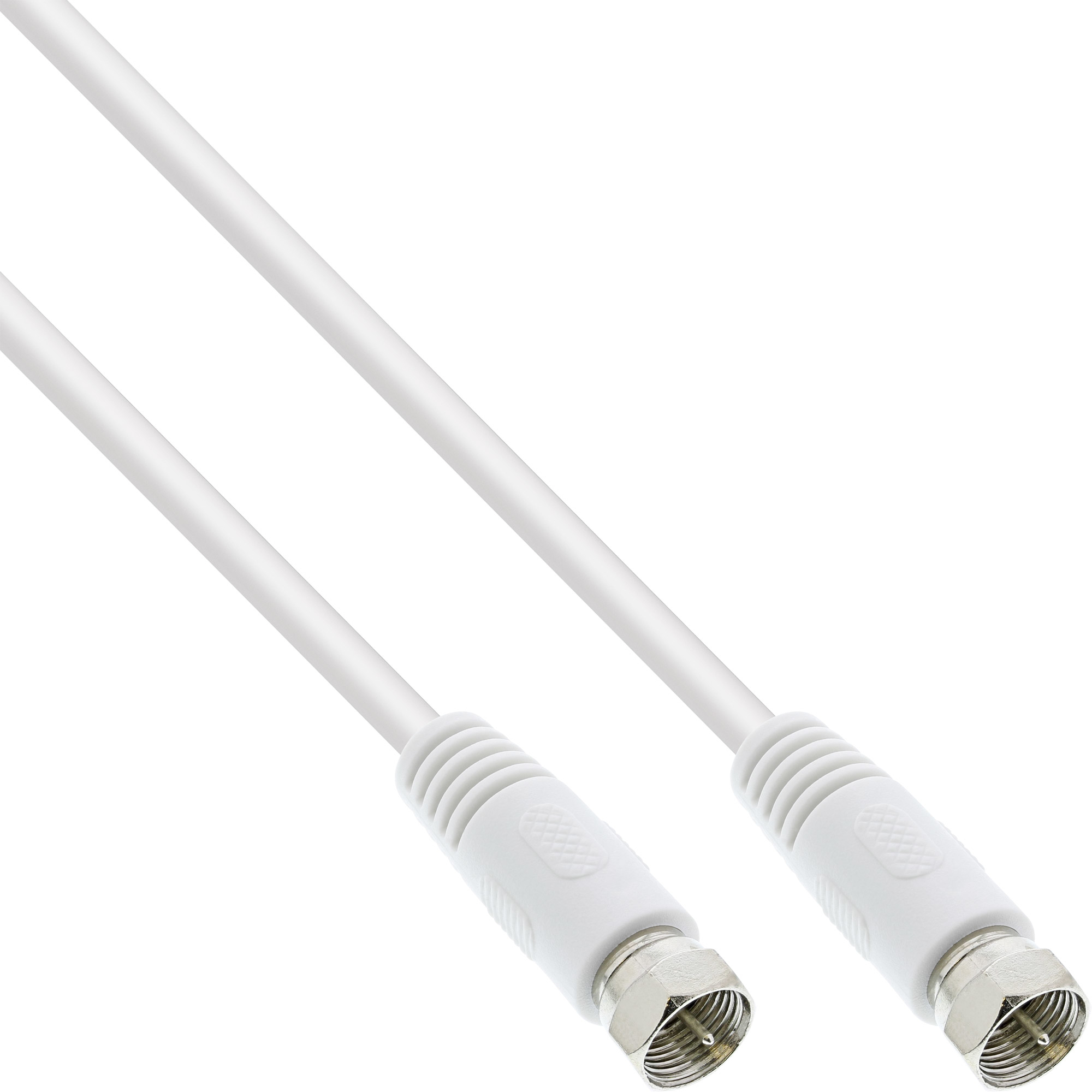 InLine SAT-Anschlusskabel - 2x geschirmt - 2x F-Stecker - >75dB - weiß - 5m