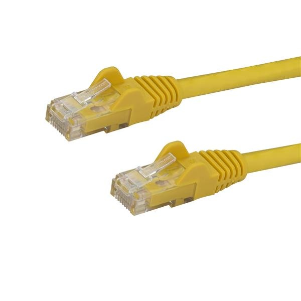 StarTech.com 50cm CAT6 Ethernet Cable, 10 Gigabit Snagless RJ45 650MHz 100W PoE Patch Cord, CAT 6 10GbE UTP Network Cable w/Strain Relief, Yellow, Wiring is UL Certified/TIA - Category 6 - 24AWG (N6PATC50CMYL)
