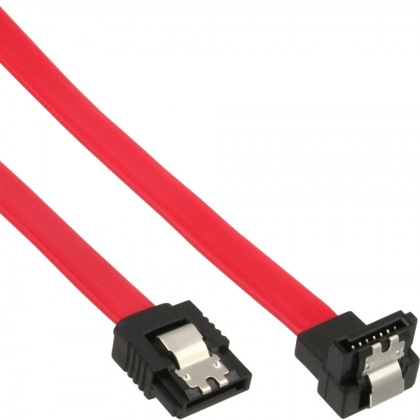 InLine SATA Anschlusskabel abgewinkelt - mit Sicherheitslasche - 0,15m