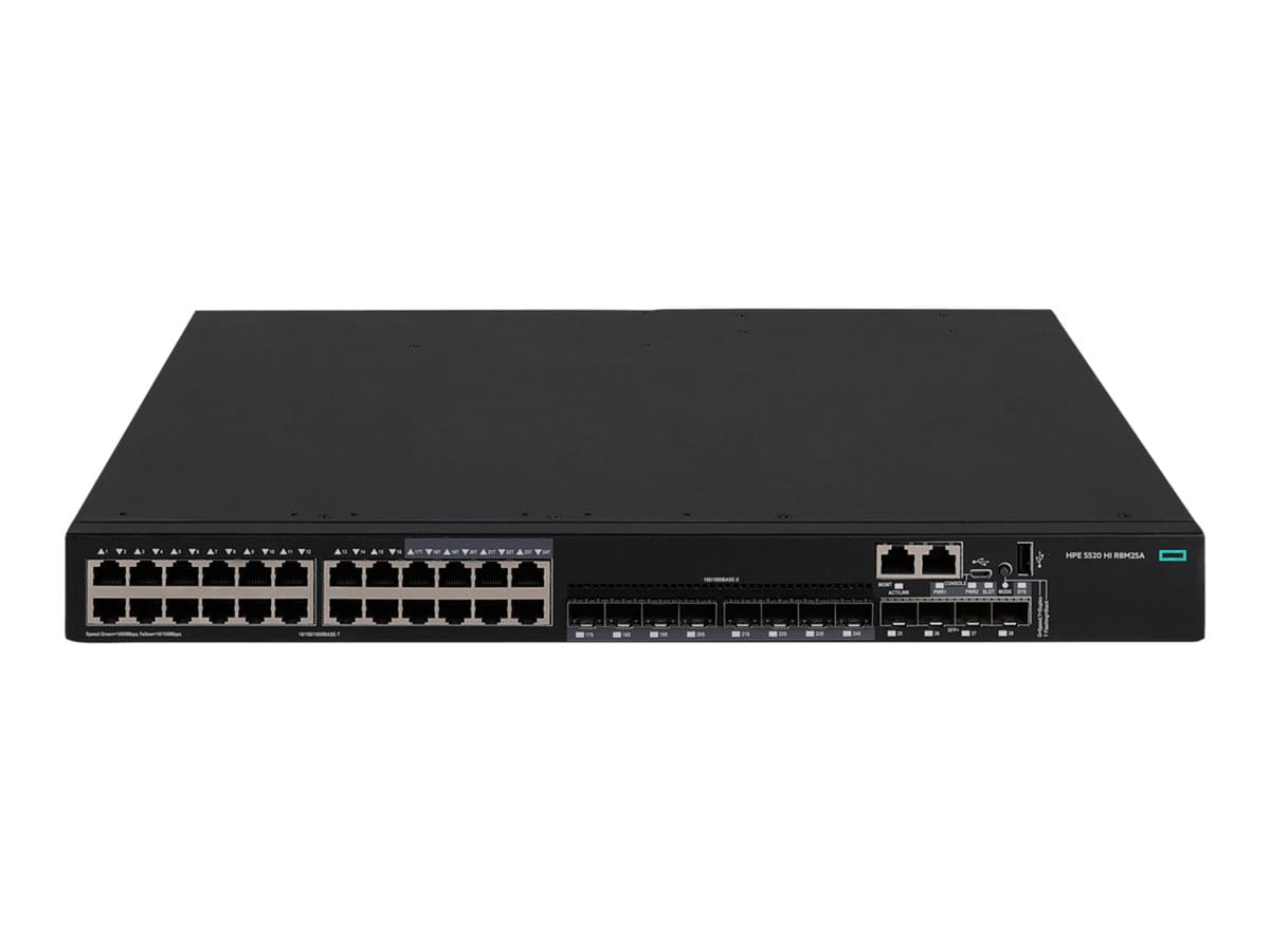 HPE FlexNetwork 5520 24G 4SFP+ HI 1-slot Switch - managed