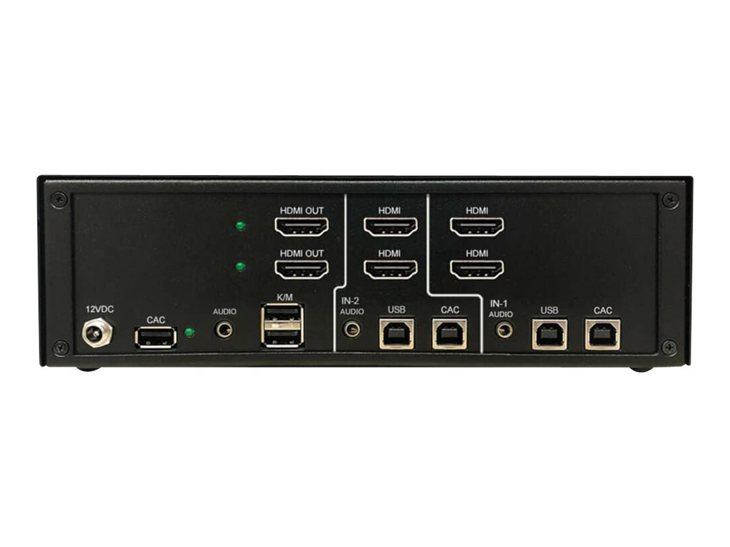 Tripp Secure KVM Switch, 2-Port, Dual Head, HDMI to HDMI, 4K, NIAP PP4.0, Audio, CAC, TAA