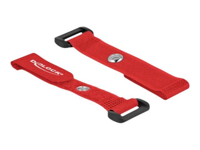 Delock Klettverschluss-Cinchkabelbinder - 15 cm - Rot (Packung mit 5)