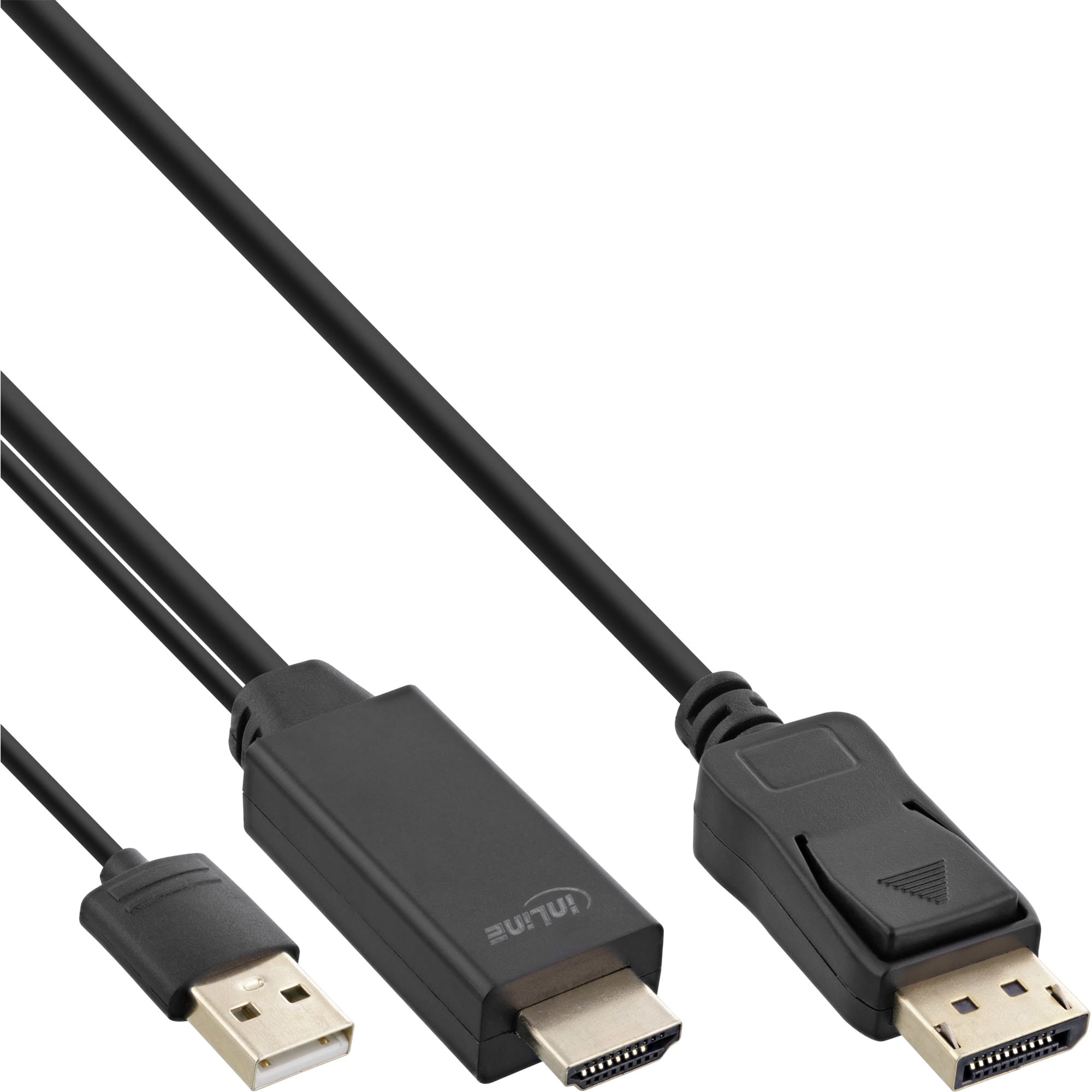 InLine HDMI zu DisplayPort Konverter Kabel - 4K/30Hz - schwarz - 1,5m