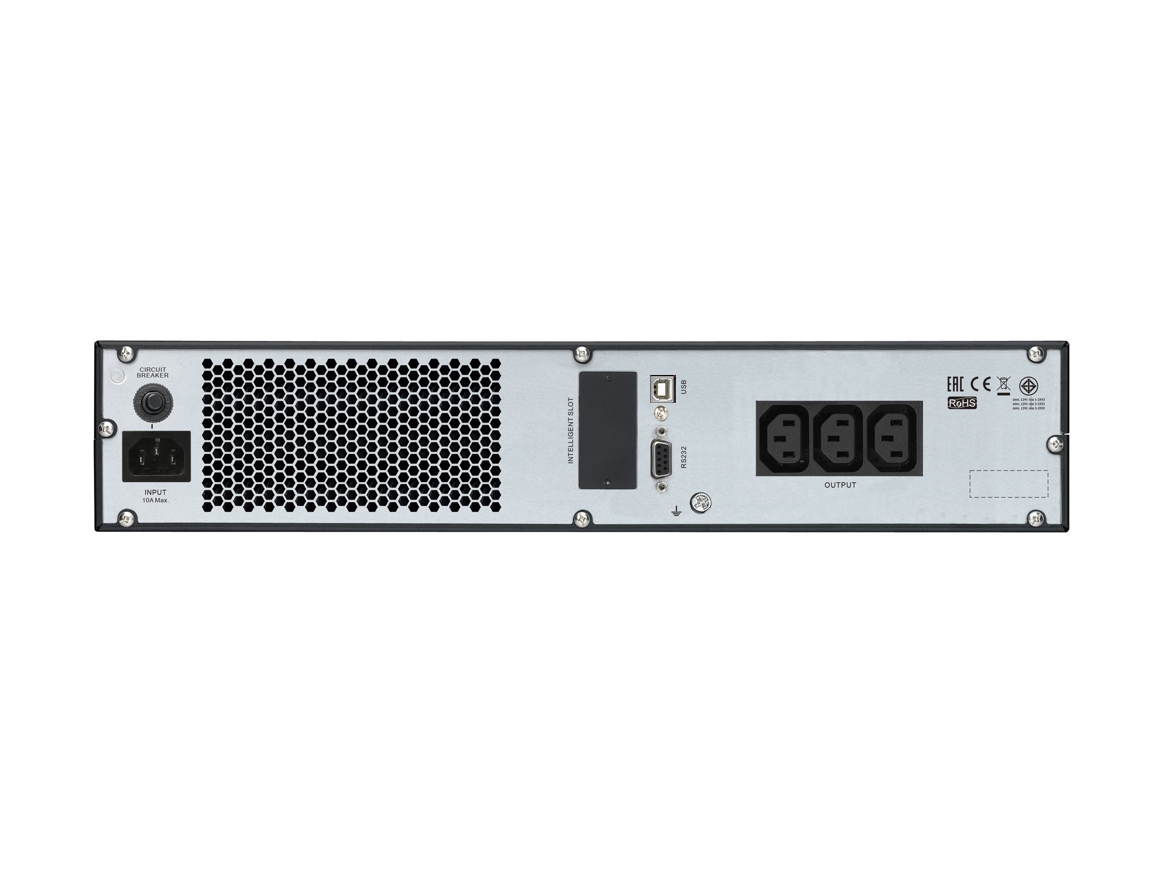 APC Easy UPS SRV SRV1KRIRK - USV (Rack - einbaufähig) - Wechselstrom 220/230/240 V - 800 Watt - 1000 VA - 9 Ah - USB, RS-232 - Ausgangsanschlüsse: 3 - 2U - 48.3 cm (19") - Online-USV