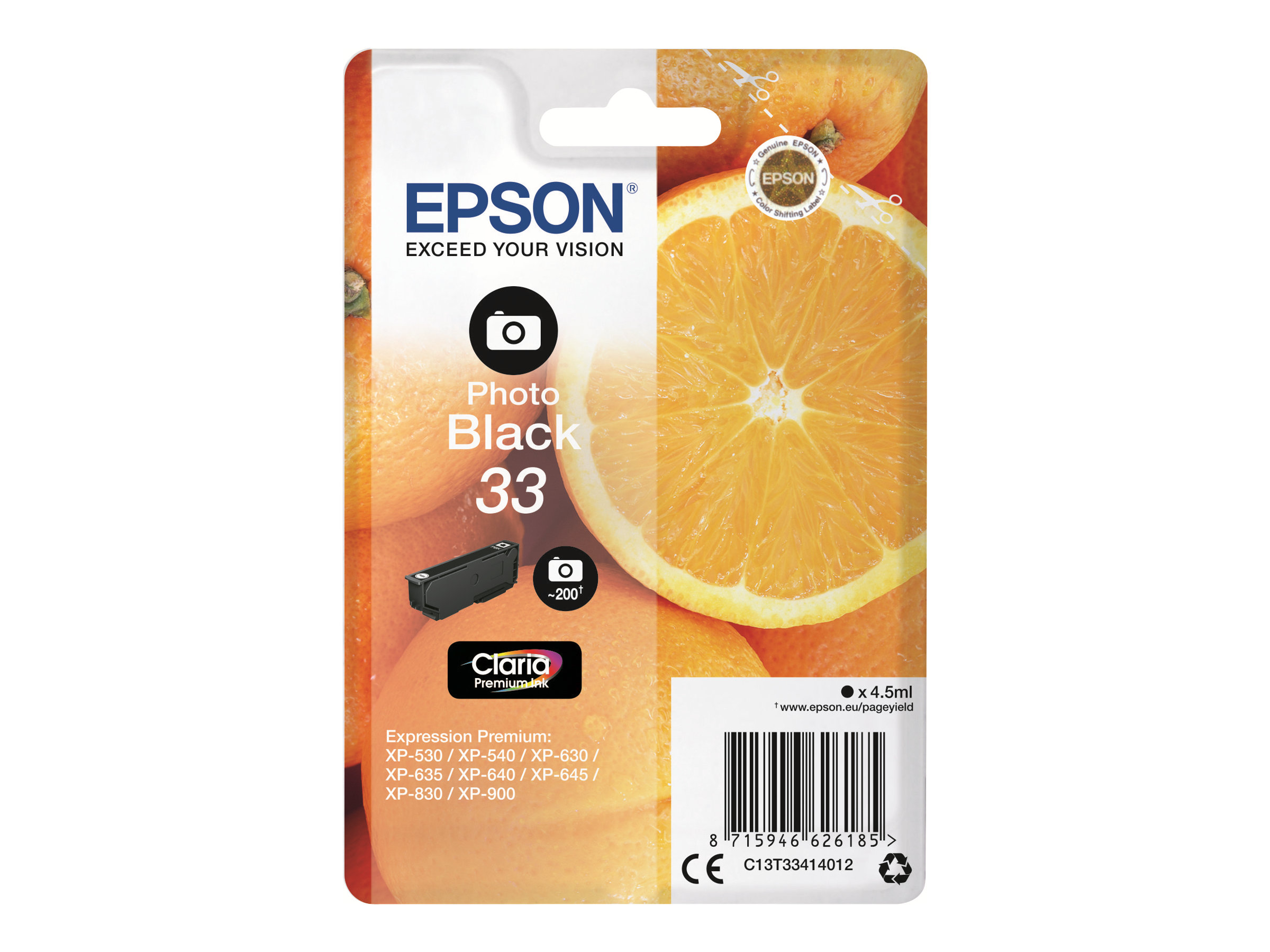 Epson 33 - 4.5 ml - Photo schwarz - Original