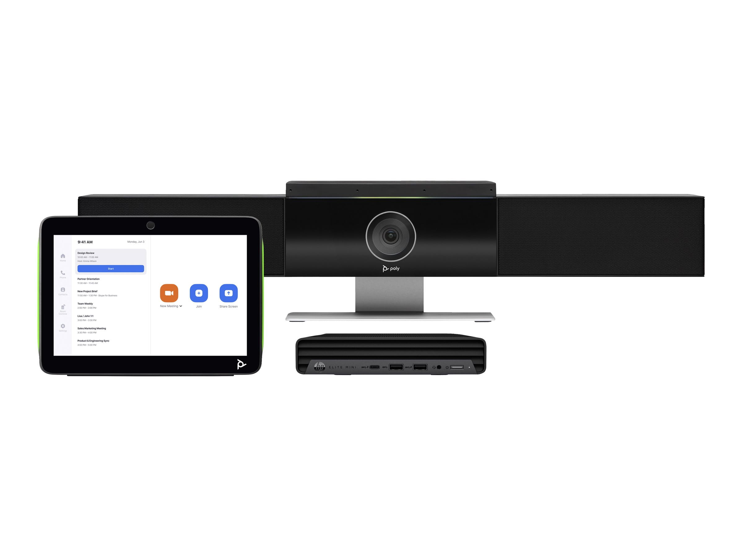 Poly Zoom Room - Base Kit - Kit für Videokonferenzen (HP Mini Conferencing PC, Poly TC10 Touchcontroller)