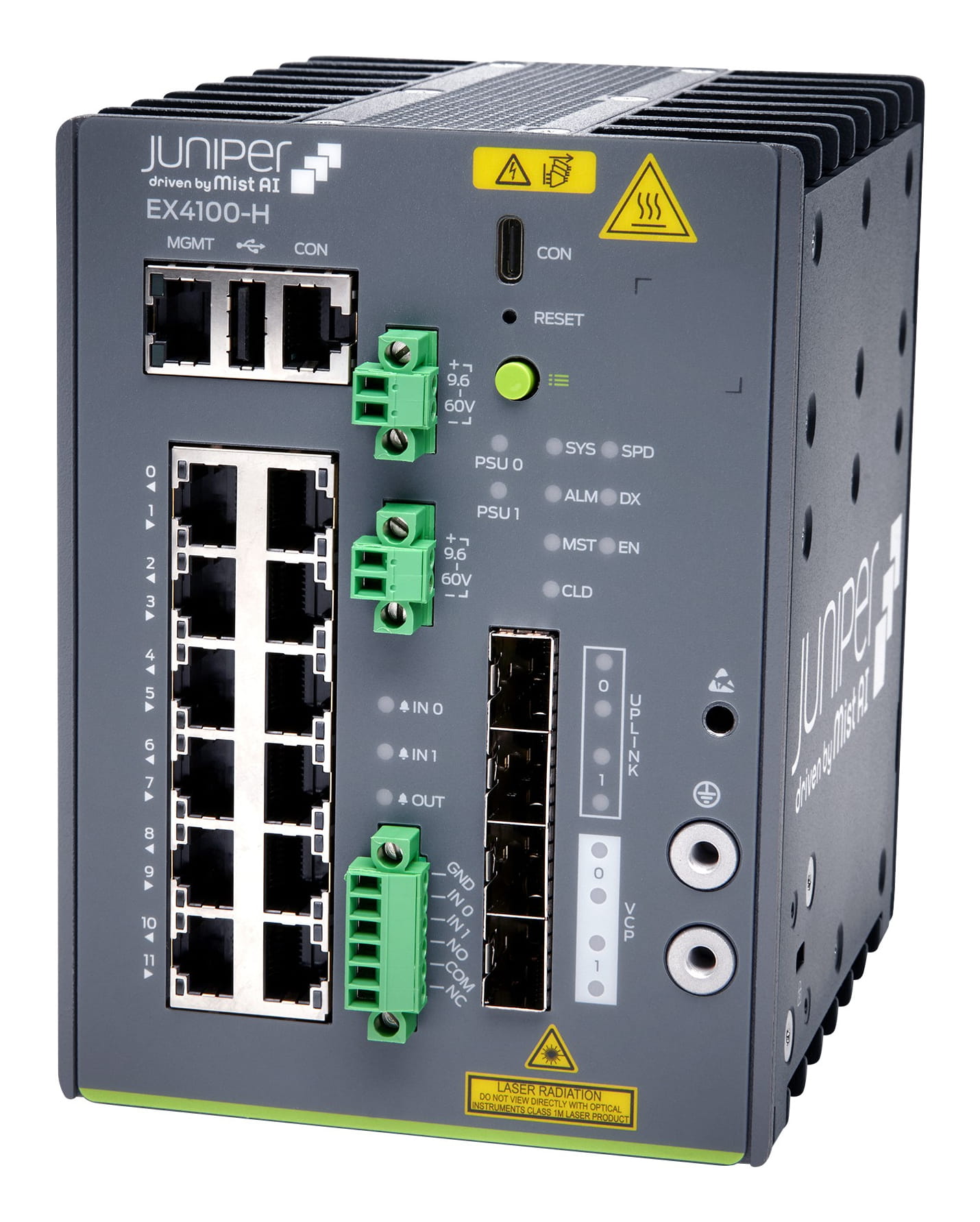 Juniper EX Series EX4100-H - Switch - L3 - managed - 8 x 10/100/1000Base-T + 4 x 100/1000/2.5G + 4 x 10 Gigabit (Uplink)