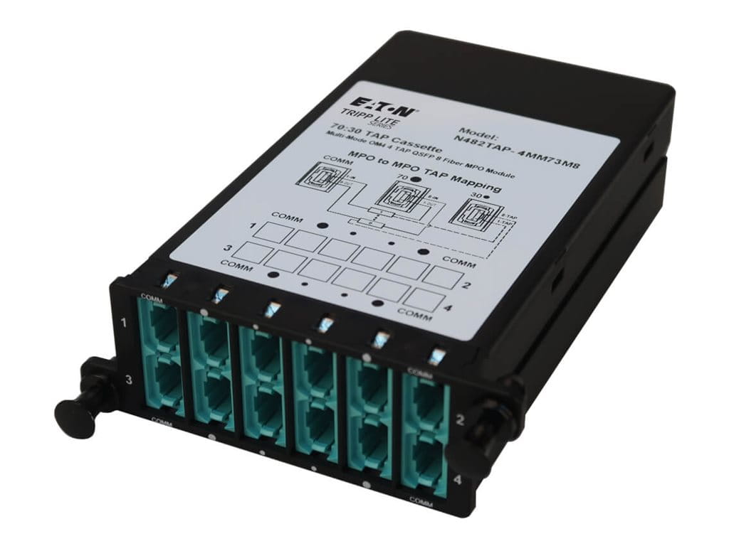 Tripp Eaton Tripp Lite Series Fiber TAP Cassette - Multimode, 8-Fiber MPO to MPO, 4 Monitoring Ports, 70/30 Split
