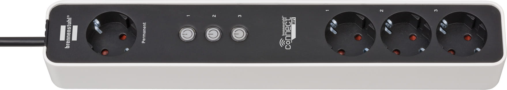 Brennenstuhl 1153240626, 1,5 m, Indoor, Abgewinkelt, IP20, Schwarz, Weiß, 4 AC-Ausgänge