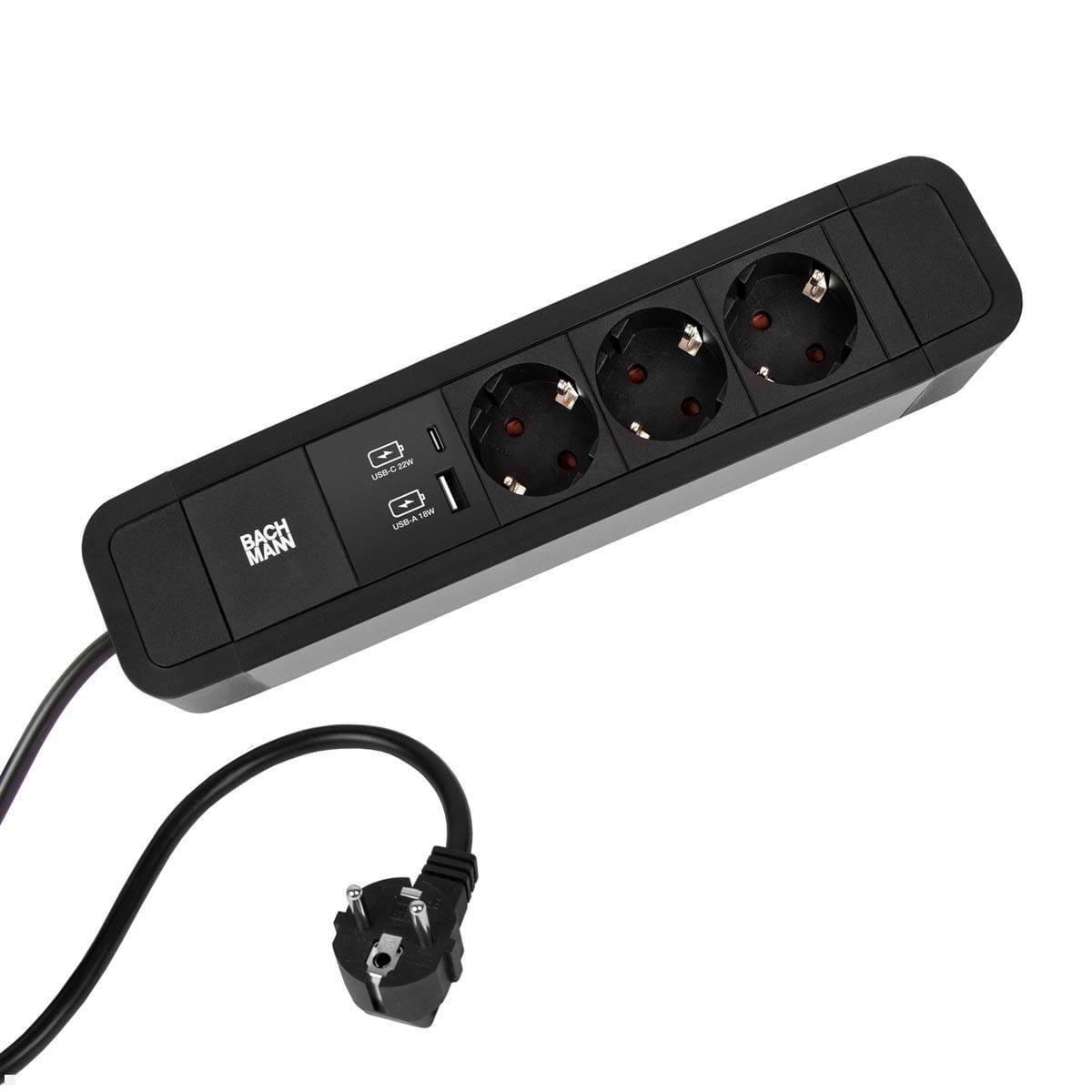Bachmann PRIMO 2 - Steckdosenleiste - Ausgangsanschlüsse: 3 (USB, 3 x Stromversorgung)